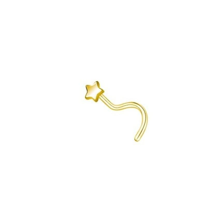 Piercing Nostril Estrela em Aço PVD Gold