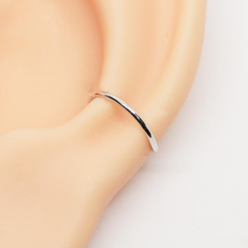 Piercing Conch Ouro Branco 18k Abertura por Torção