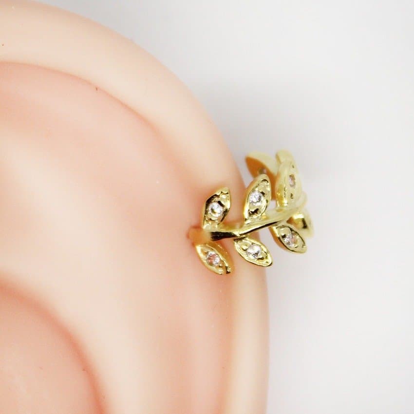 Piercing Hélix Argola Ramo Folheado a Ouro 8mm
