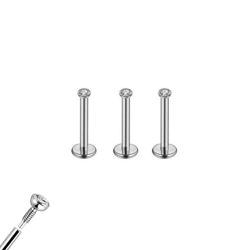 Piercings Trio Labret Australiano Titânio Rosca Interna