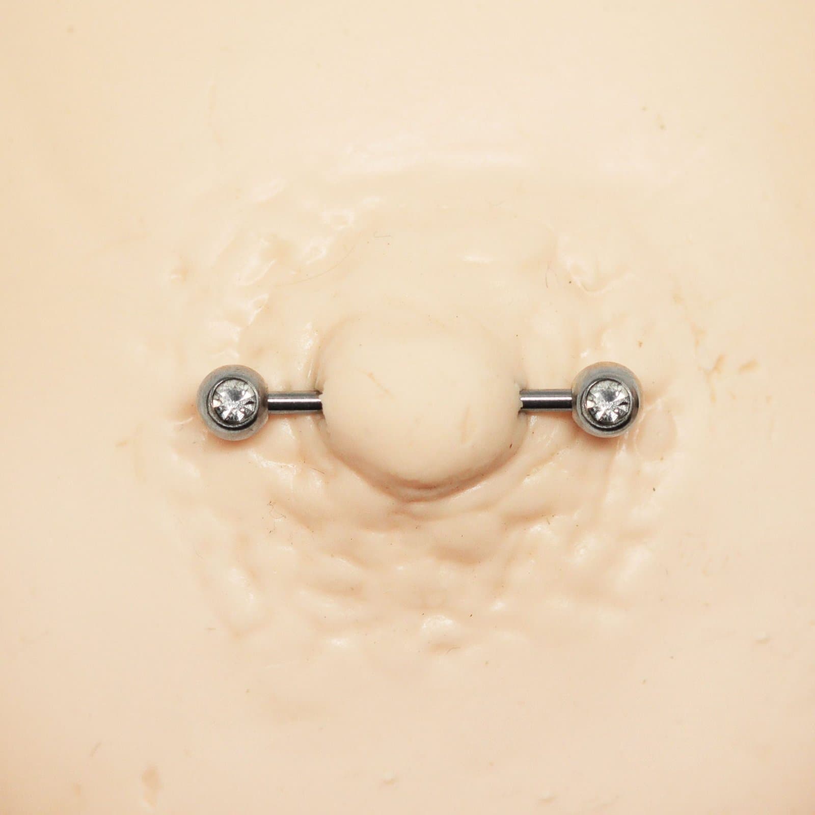Piercing Mamilo em Aço Cirúrgico com Strass