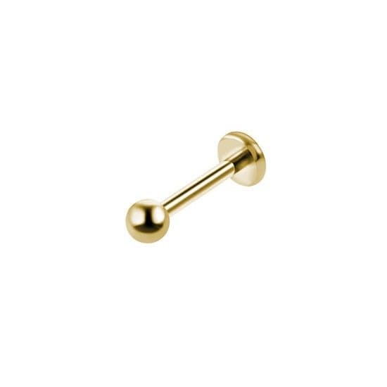 Piercing Labret de Bolinha Aço PVD Gold