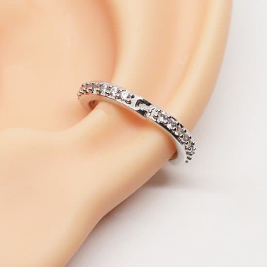 Piercing Conch Clicker Argola com Zircônias Frente e Verso