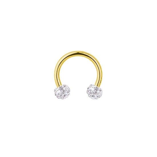 Piercing Ferradura Multistrass Aço PVD Gold