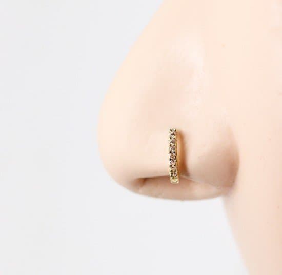 Piercing Nariz Argola Indiana Clicker de Ouro 18K
