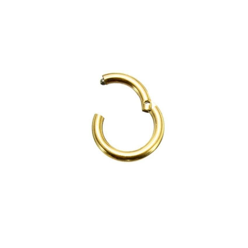 Piercing Argola Segmento Articulado em Titânio PVD Gold