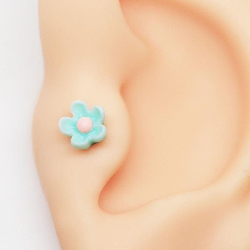 Piercing Flor Azul