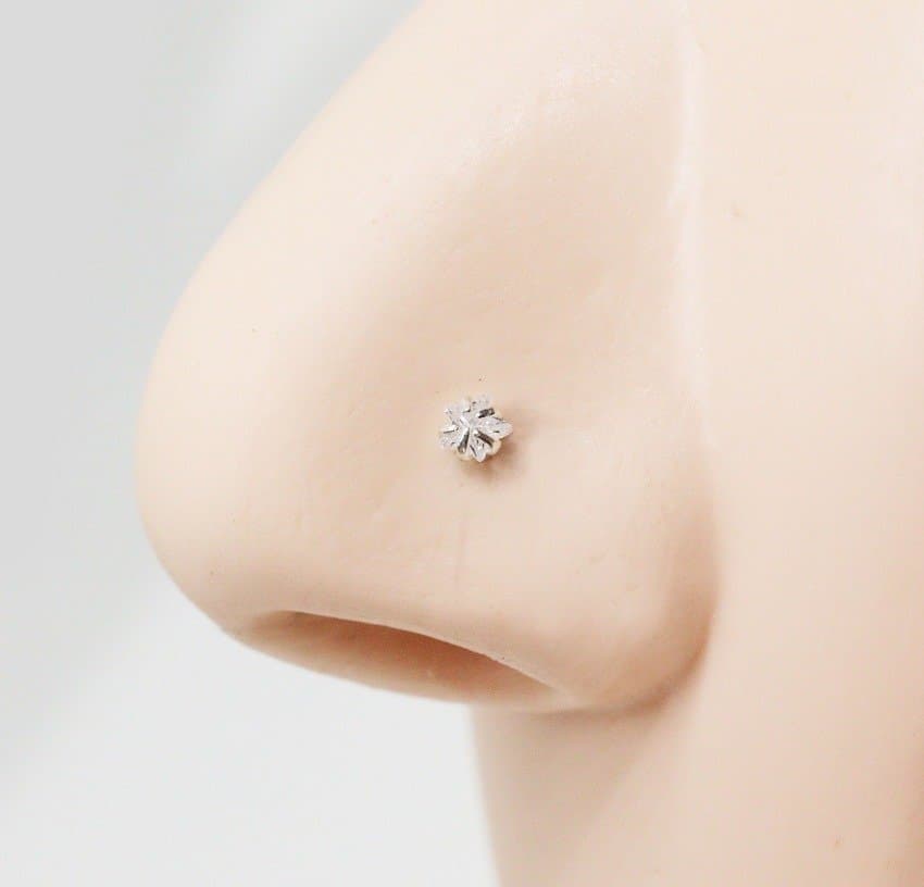 Piercing Nostril Reto Prata 925 de estrela