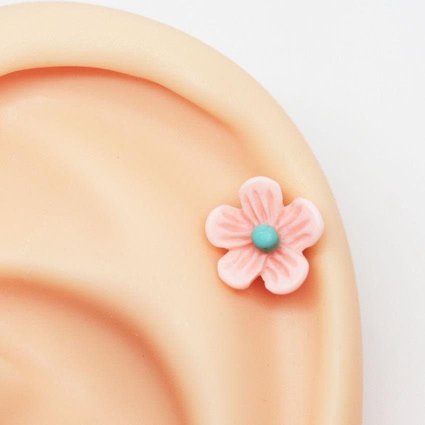 Piercing Flor Candy Rosa