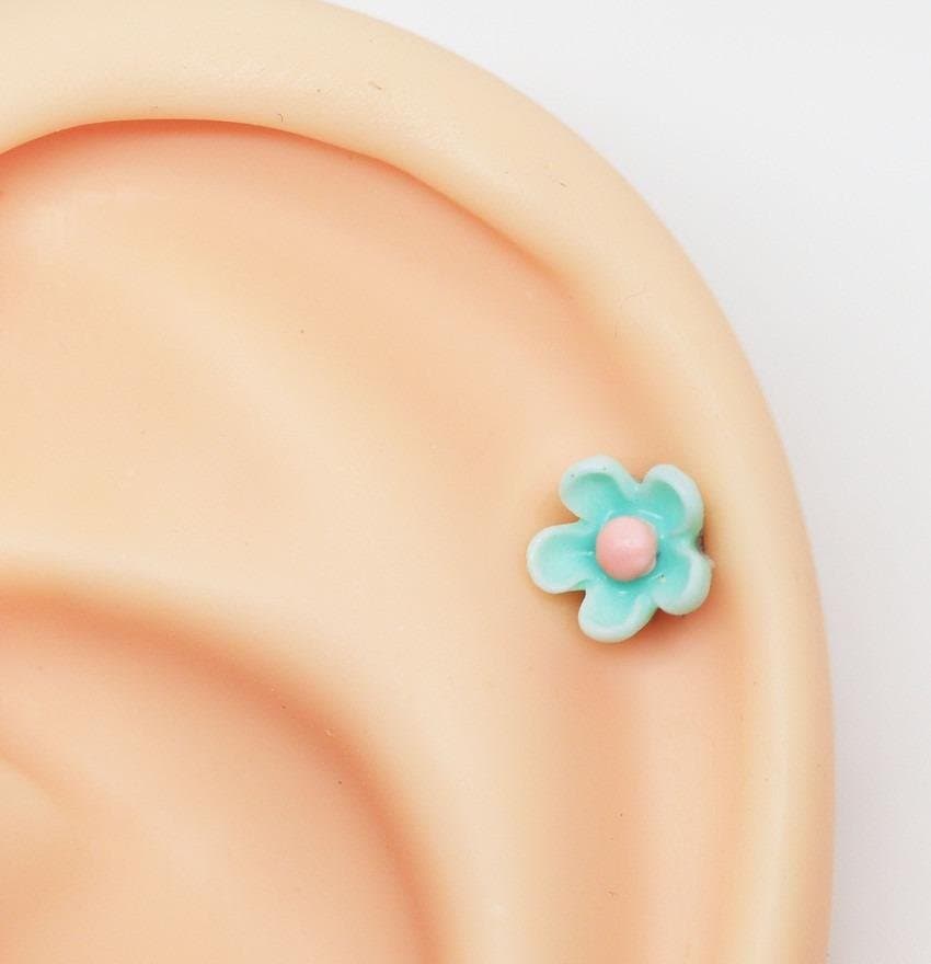 Piercing Flor Azul