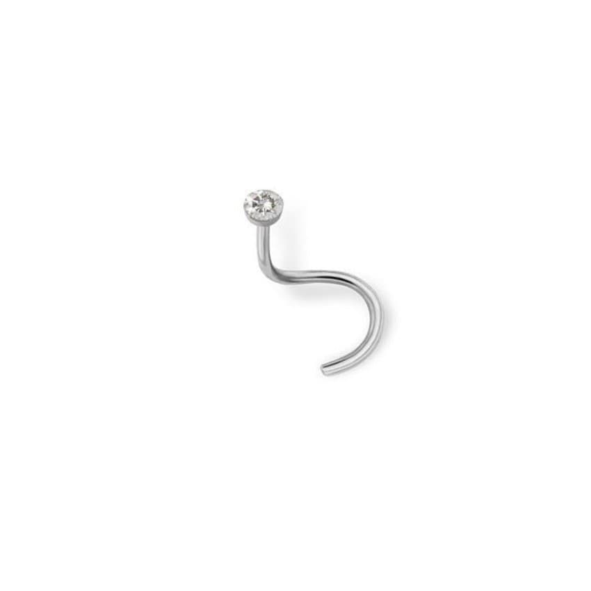Piercing Nostril em aço cirúrgico com Strass Cristal