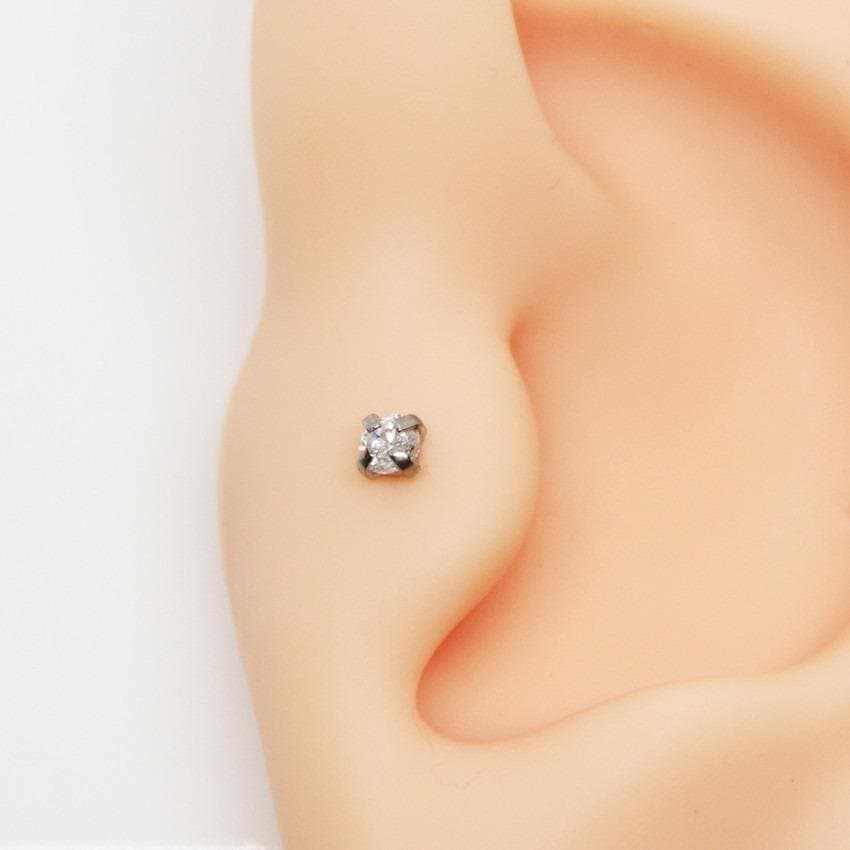 Piercing Trágus Labret Mini Ponto de Luz Aço