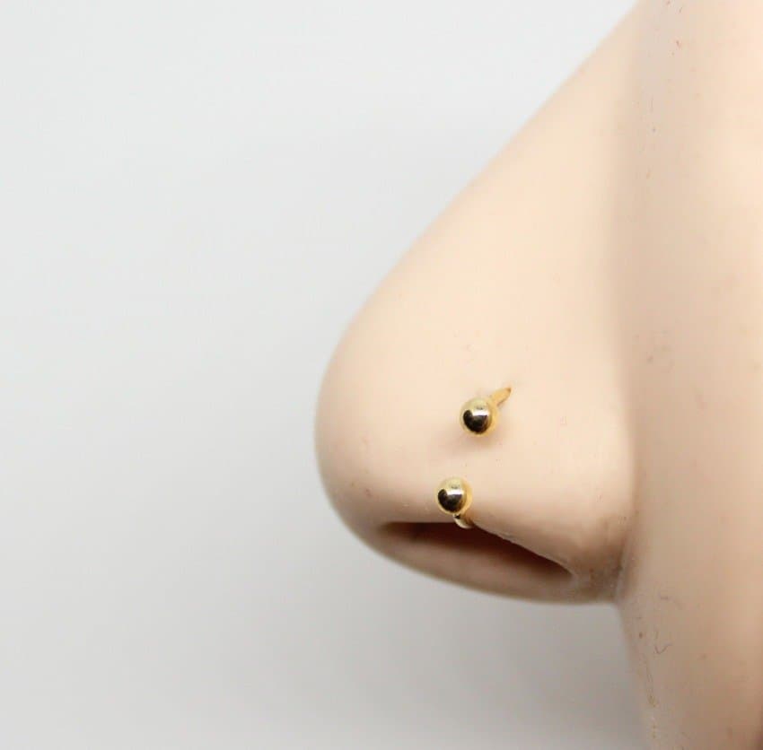 Piercing Nariz Ferradura Fina em Ouro 18K