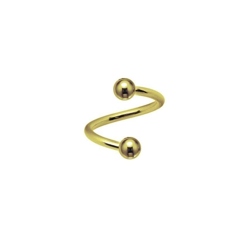 Piercing Hélix Twister Spiral Aço PVD gold