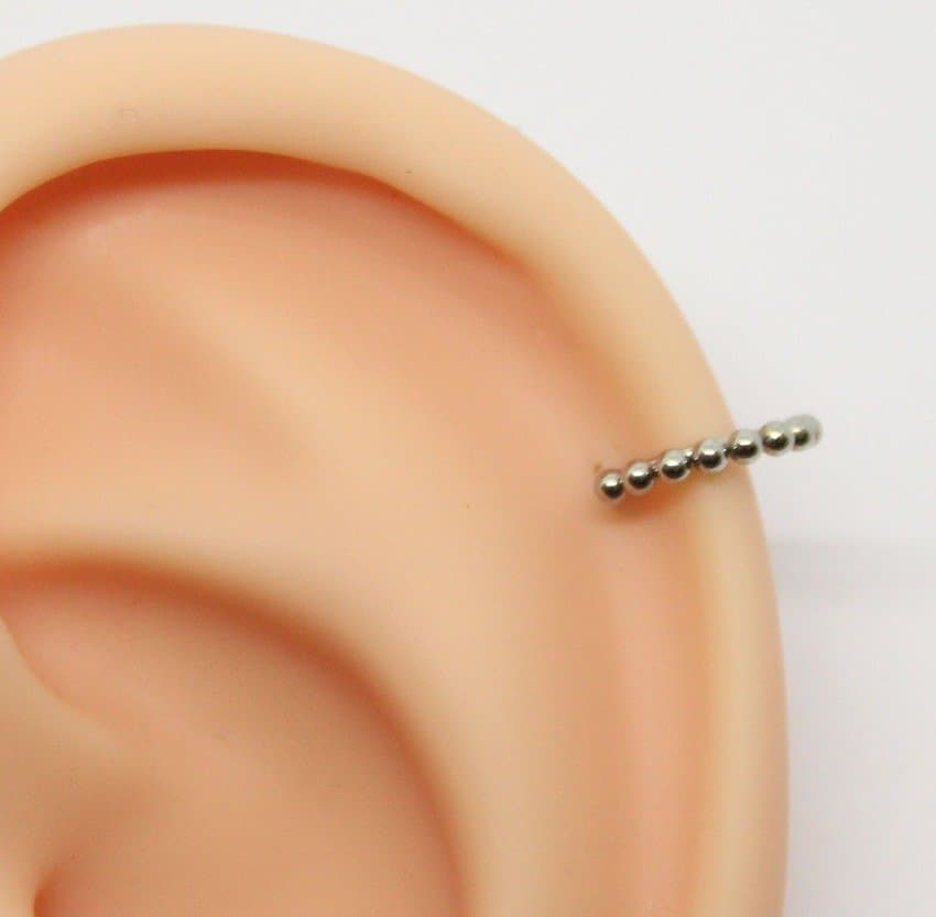 Piercing Hélix Argola Bolinha Delicada Aço