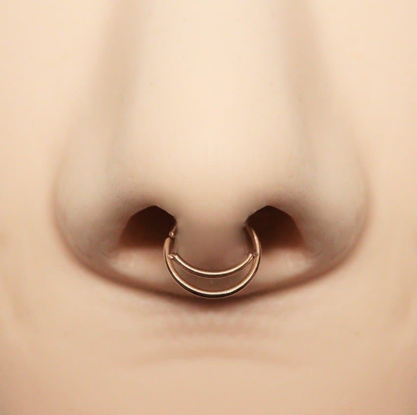 Piercing Septo Argola Meia Lua Aço Cirúrgico Rosê Gold