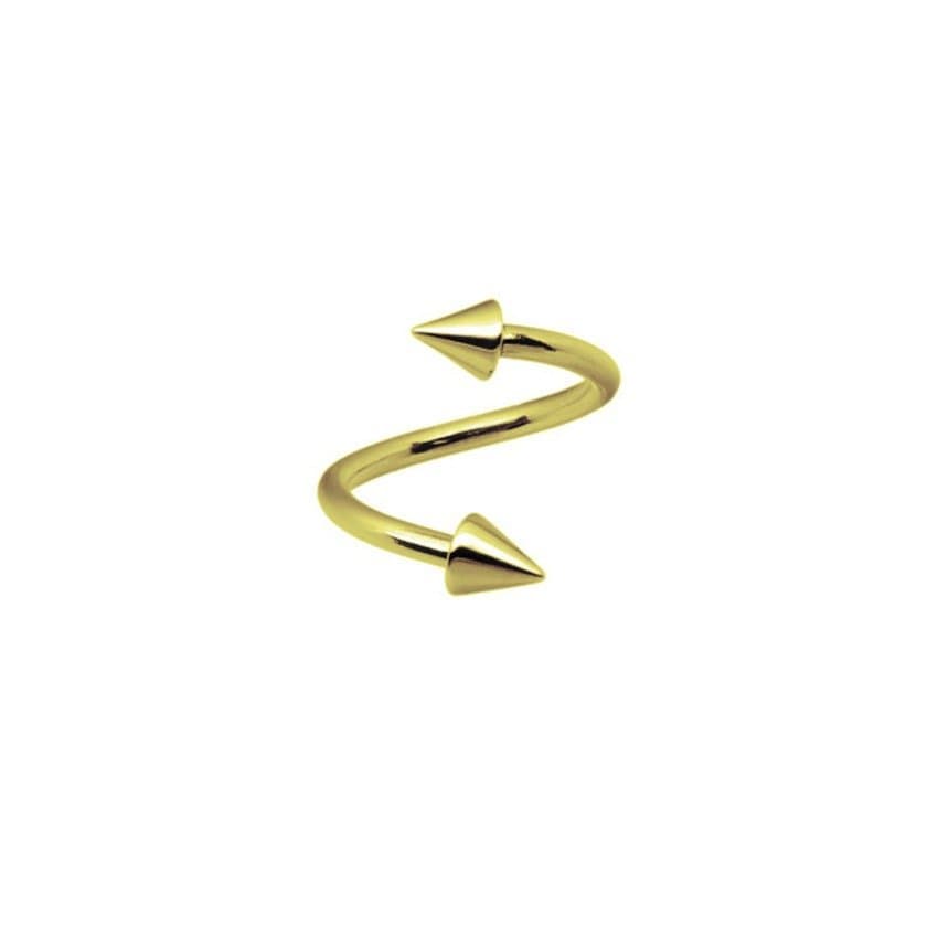 Piercing Hélix Twister Spiral com Spike Aço PVD Gold