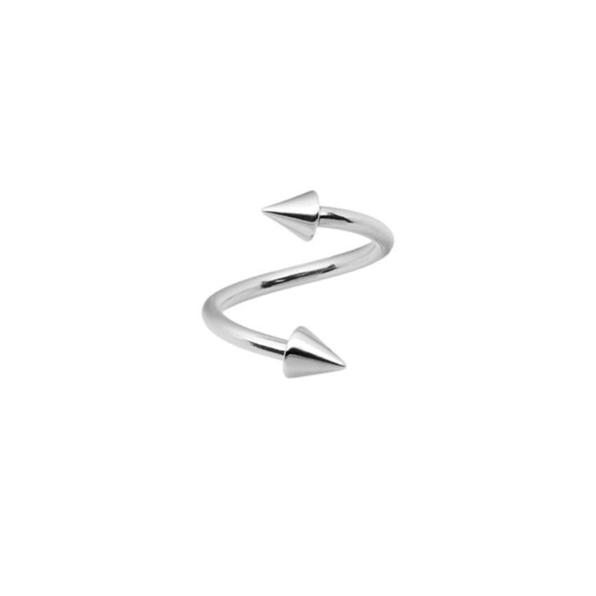 Piercing Hélix Twister Spiral com Spike em Aço
