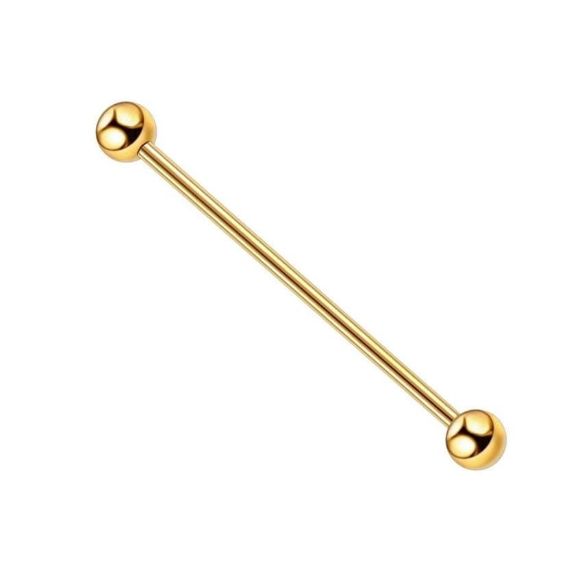 Piercing Transversal Aço Cirúrgico PVD Gold