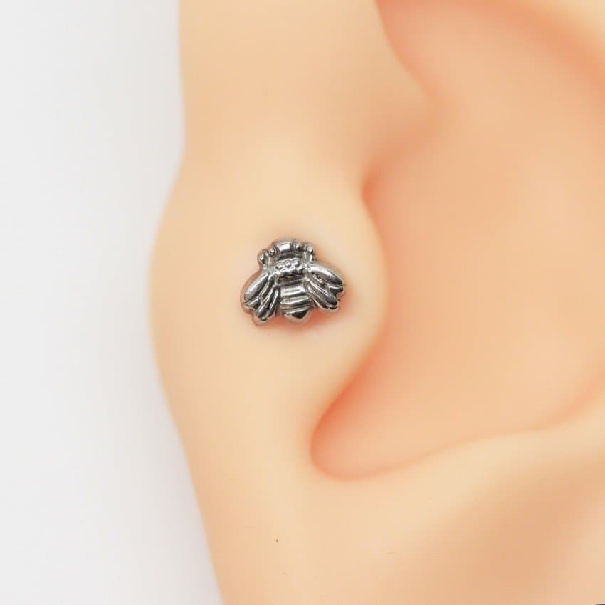 Piercing Trágus Abelha Labret Aço Cirúrgico