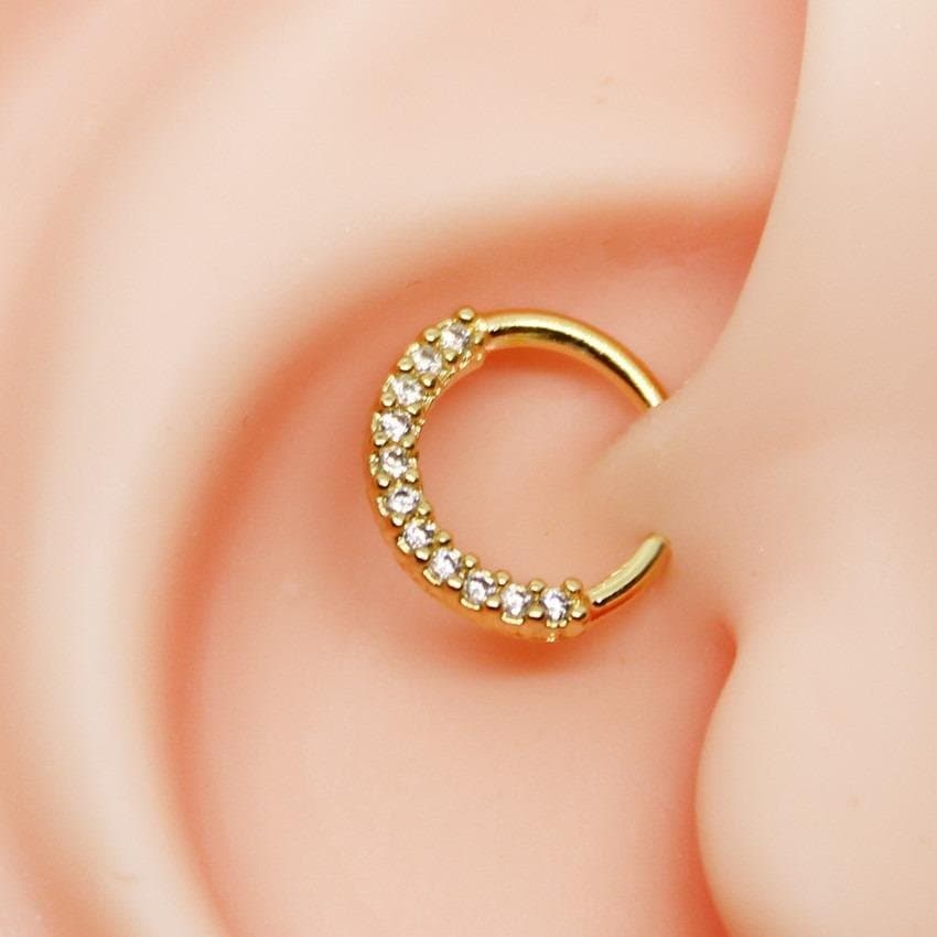 Piercing Daith Argola com Zircônias