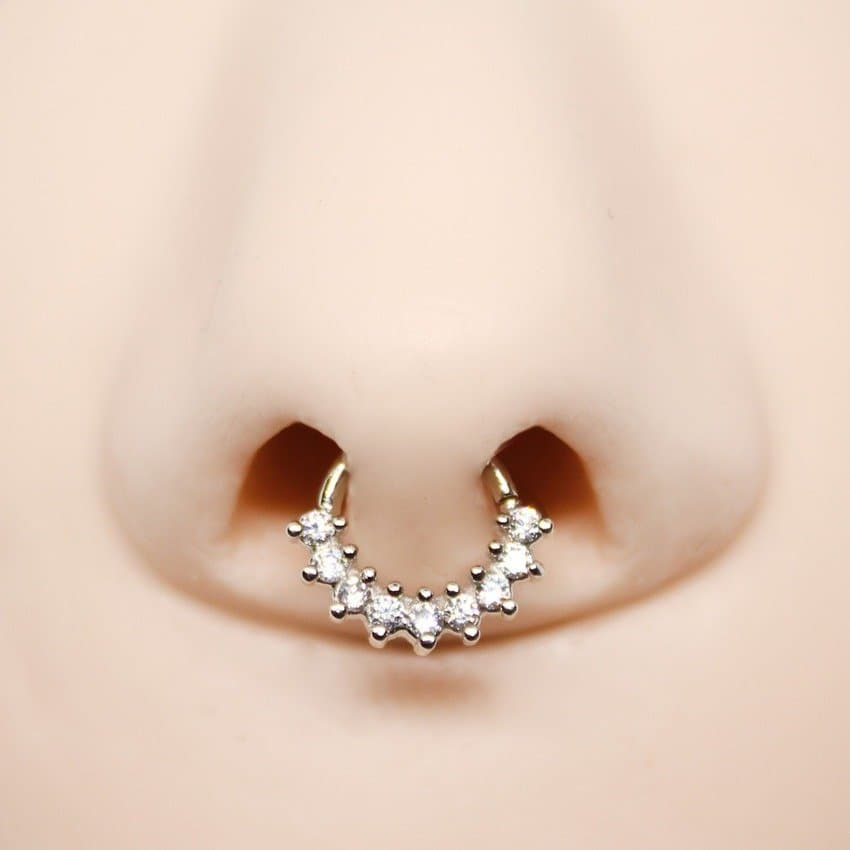 Piercing Argola com Zircônias Estilo Navete