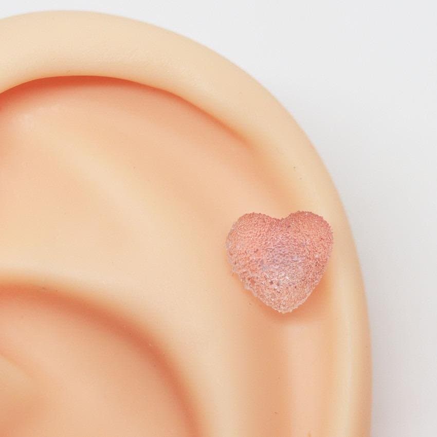 Piercing de Coração Bala de Goma Rosa