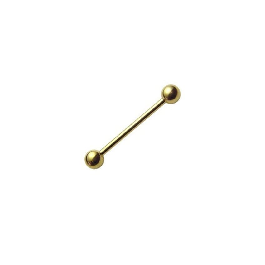 Piercing de Língua Bolinha Aço PVD Gold