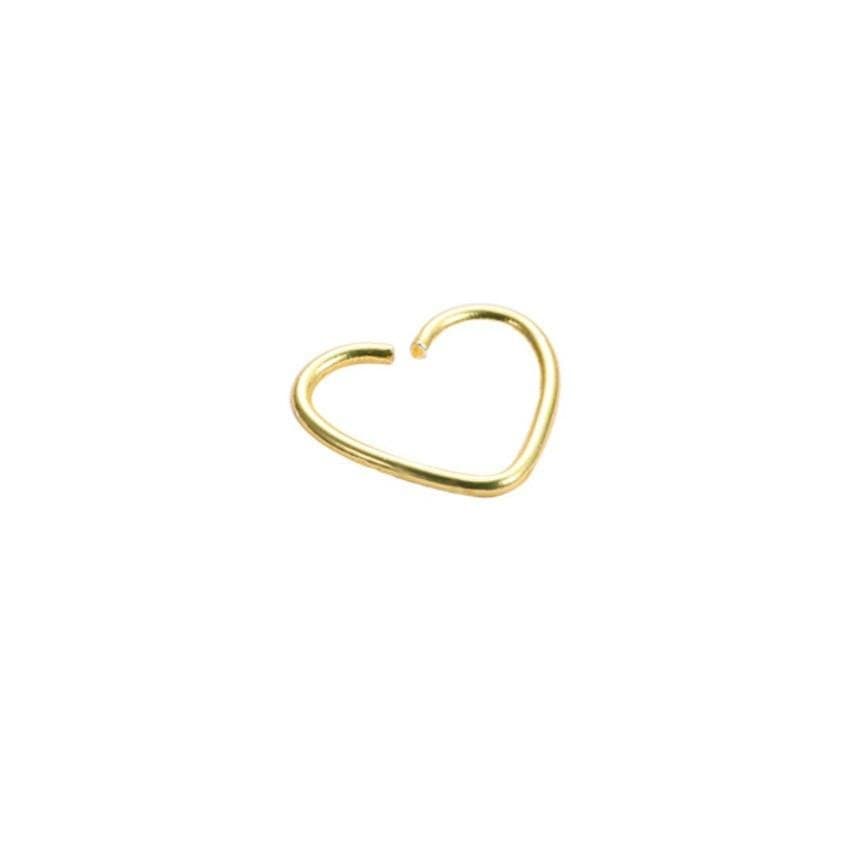 Piercing Helix Daith Clips Aço Gold Coração