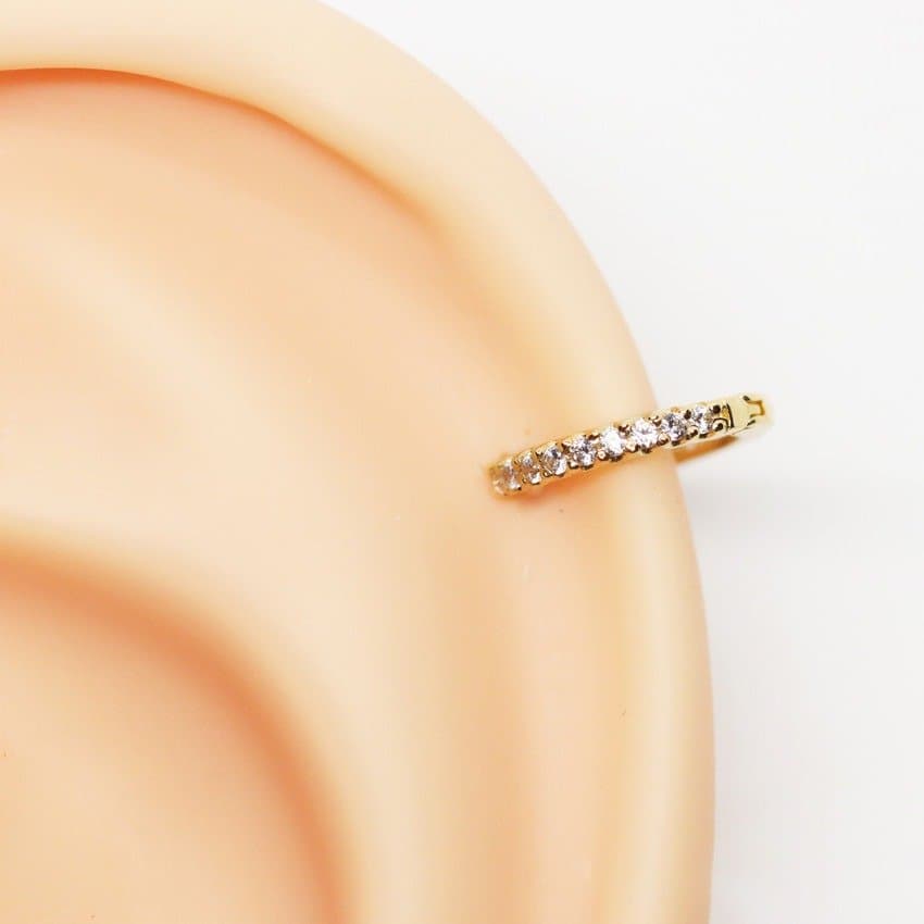 Piercing Hélix Argola Indiana Clicker de Ouro 18K