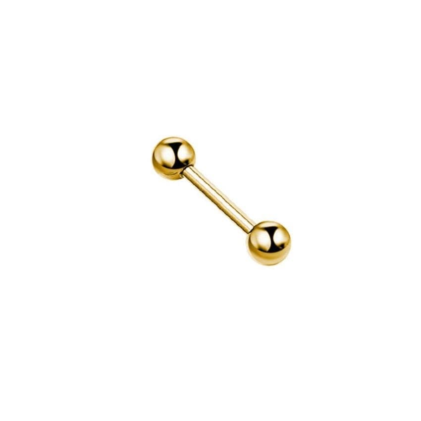 Piercing Reto de Bolinha Aço PVD gold