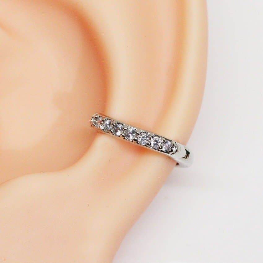 Piercing Cocnh Argola Clicker Folheada a Prata 10mm