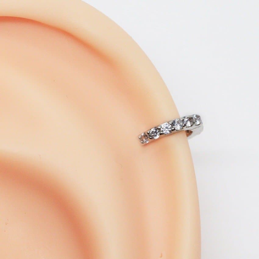 Piercing Argola de Helix Indiana Clicker Folheada ouro branco