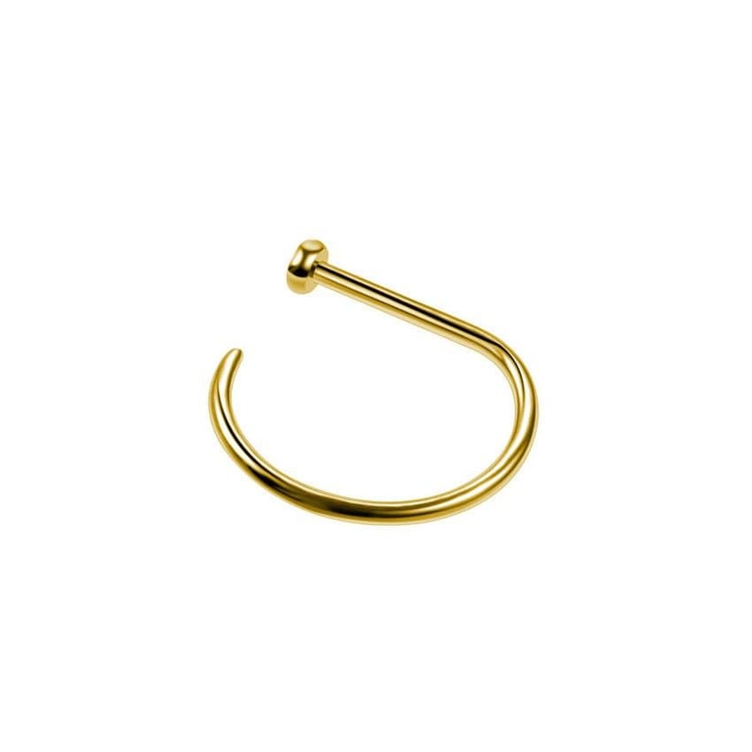 Piercing Nariz Argola D-Ring em Titânio PVD Gold