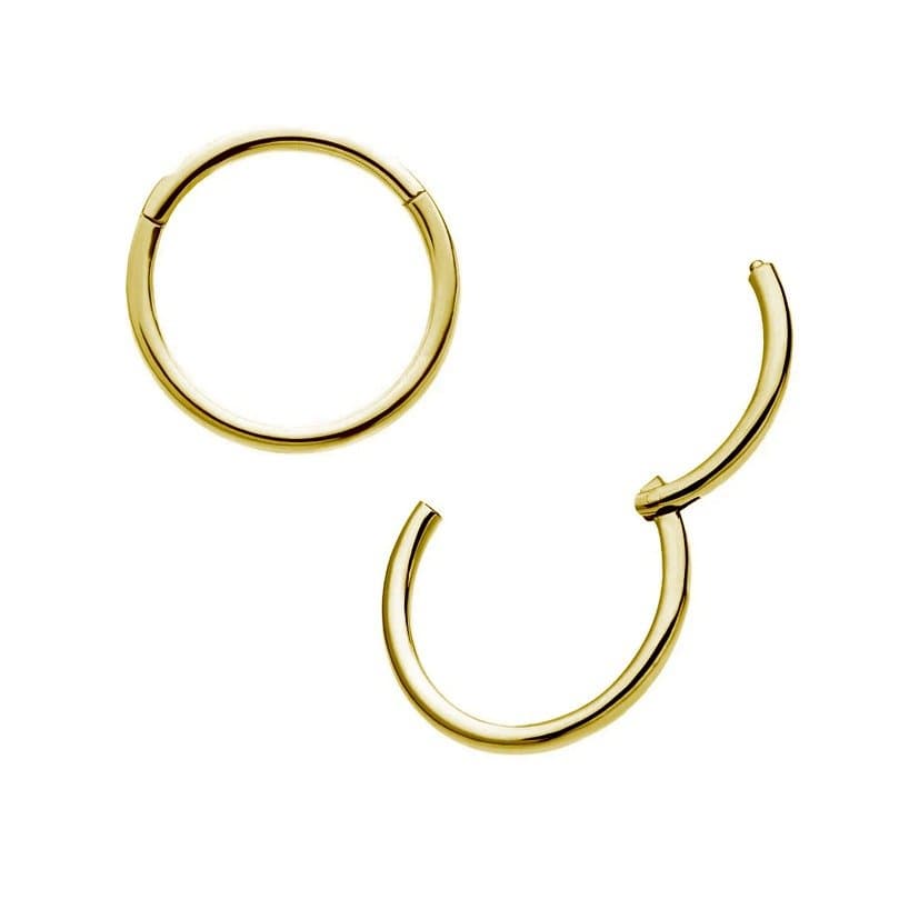 Piercing Nariz Argola Finíssima em Titânio PVD Gold Clicker