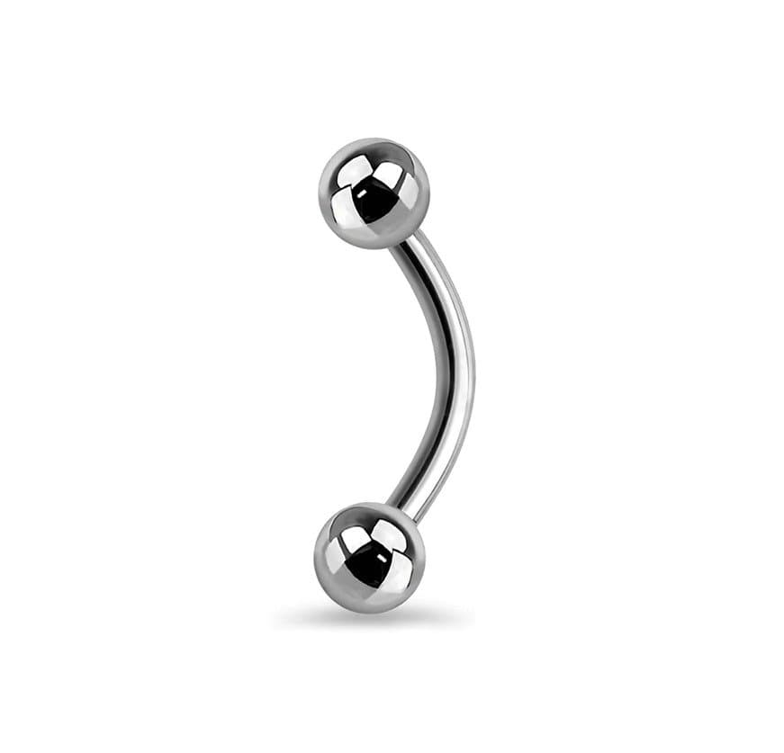 Piercing Rook Intimo Sobrancelha Banana em Titânio Natural