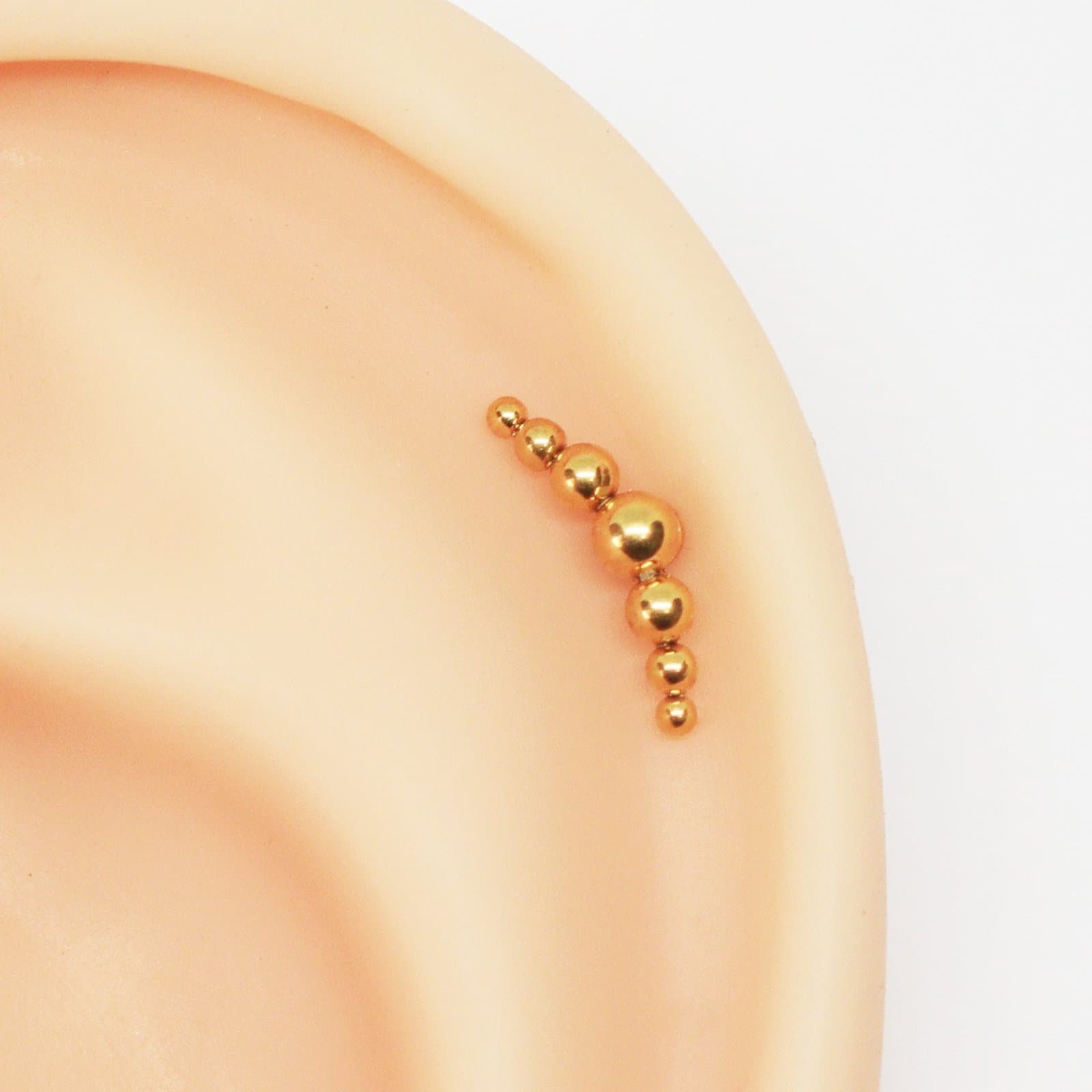 Piercing Hélix Cluster Claire Aço Cirúrgico PVD Gold