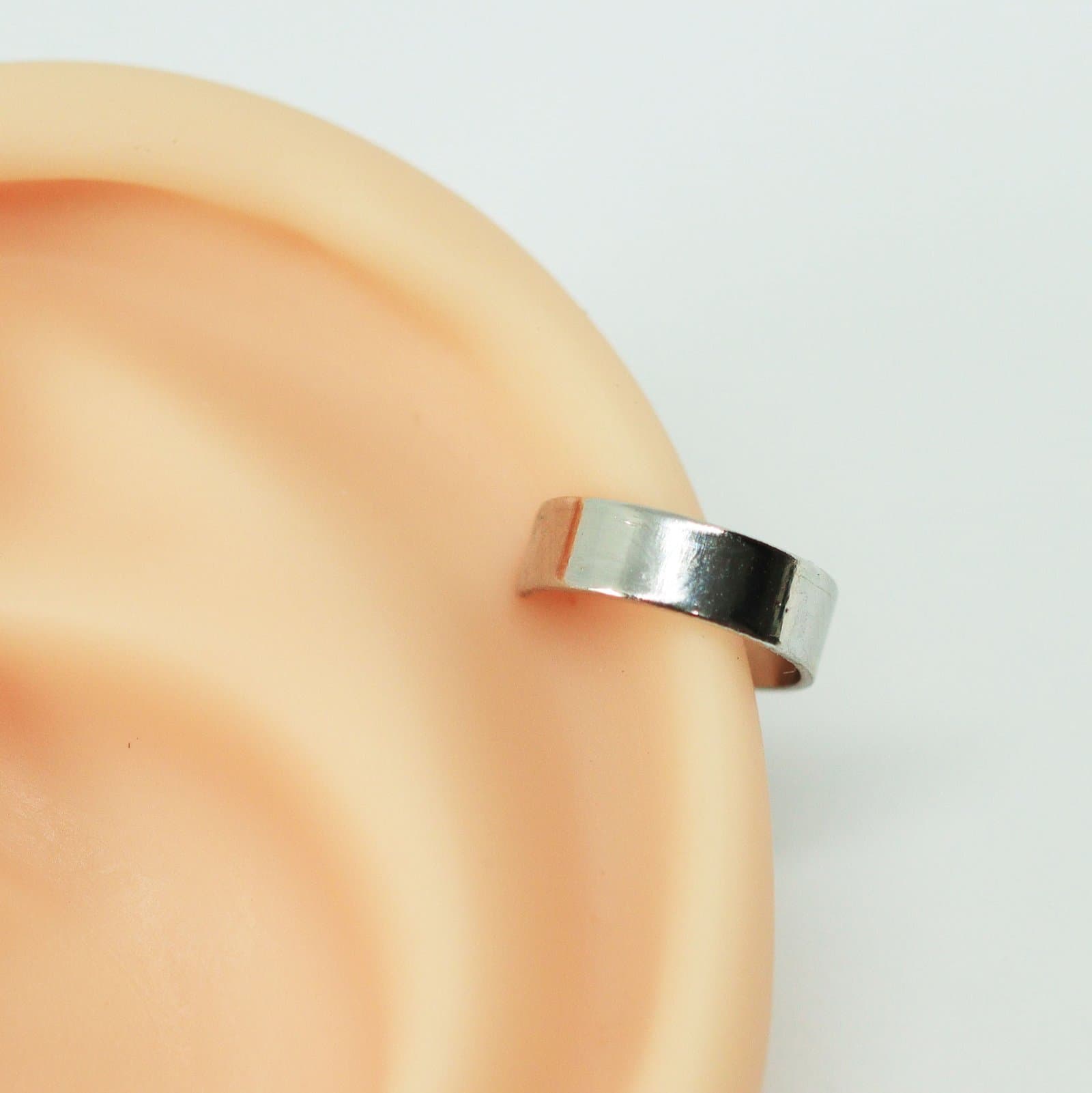 Piercing Helix Fake Pressão Cuff Folheado a Ouro Branco