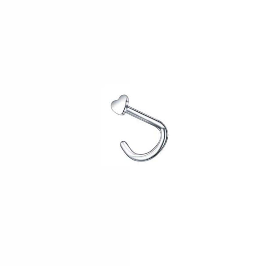 Piercing Nostril de Coração em Aço