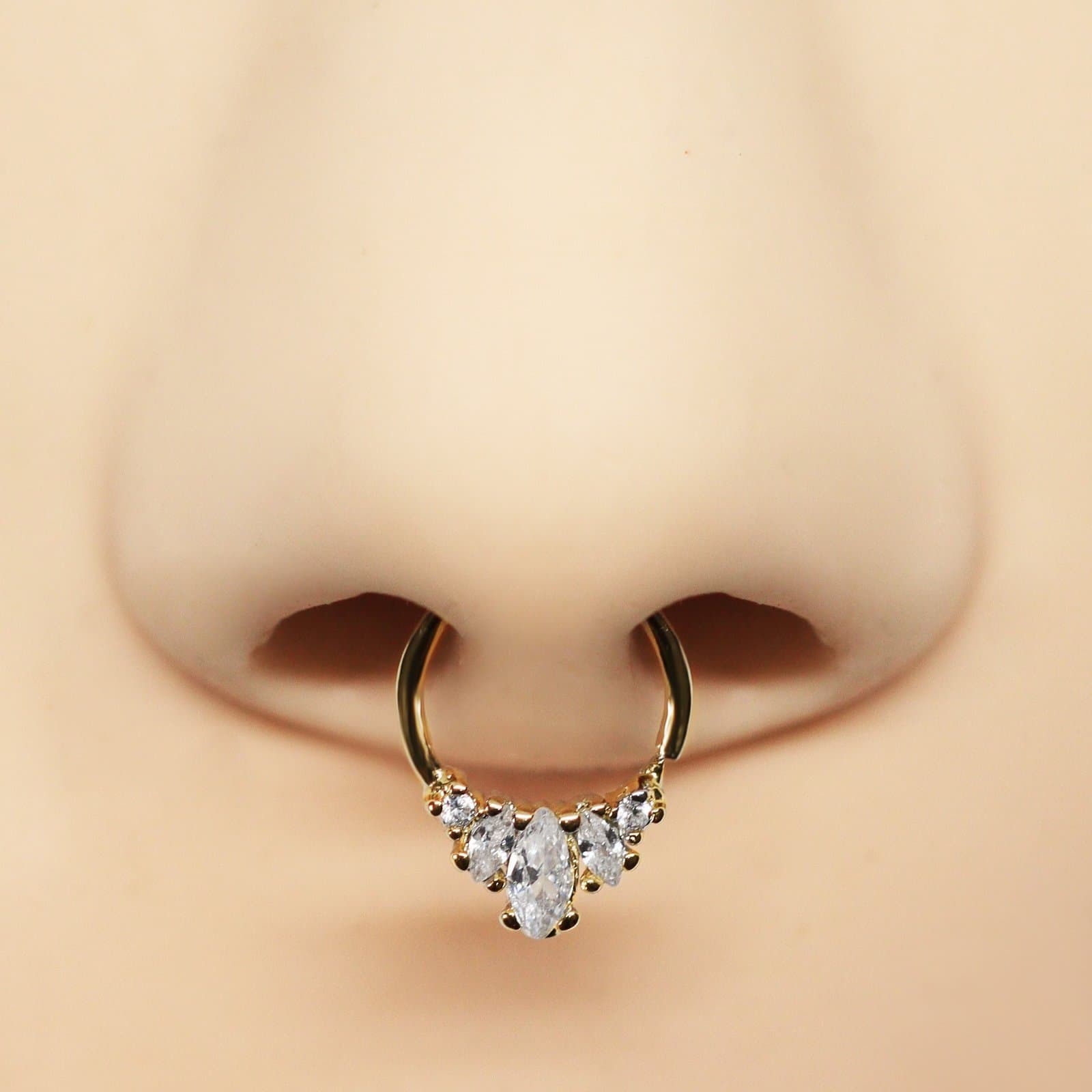 Piercing Septo Argola Crystal Folheada a Ouro