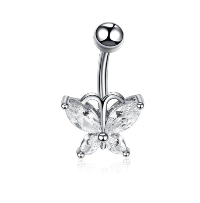 Piercing Umbigo Borboleta Zircônia Cristal