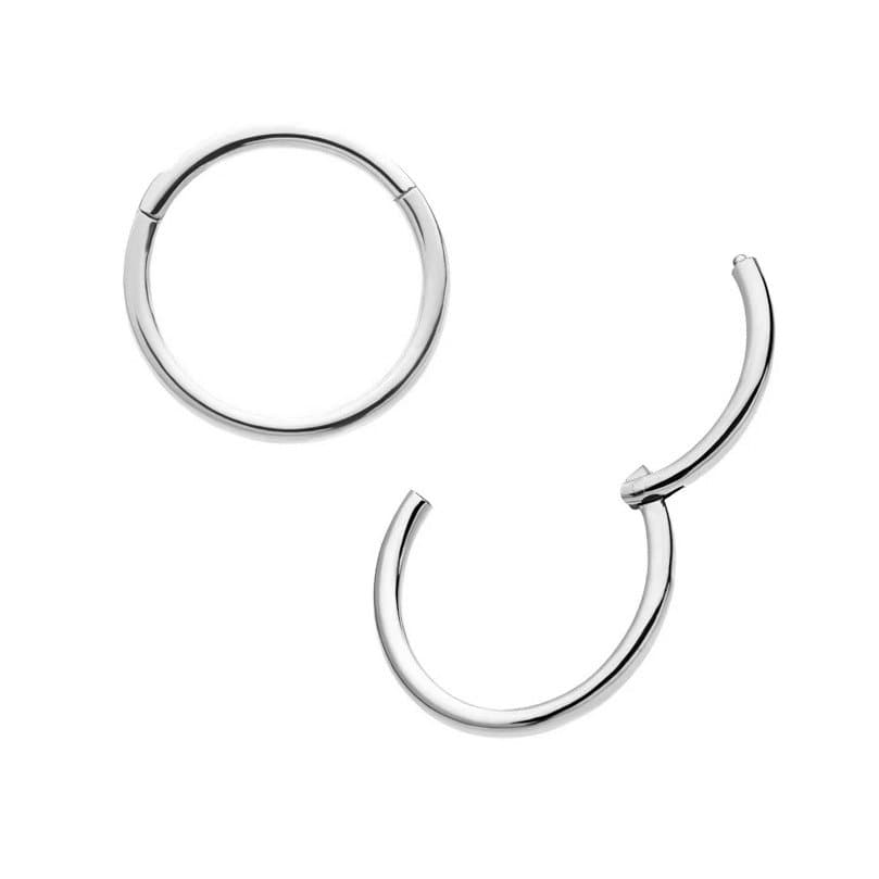 Piercing Nariz Argola Finíssima em Titânio Natural Clicker