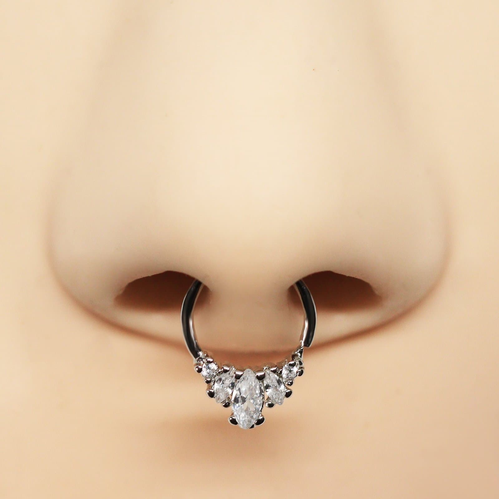 Piercing Septo Argola Crystal Folheada a Ouro Branco